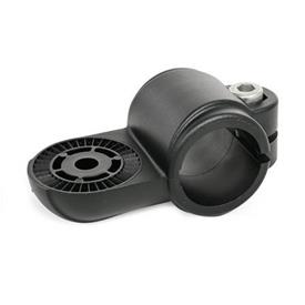 GN 278.9 Swivel Clamp Connectors, Plastic Type: IV - With internal serration<br />Color: SW - Black, RAL 9005, matte finish