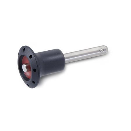 GN 113.6 Ball Lock Pins, Pin Stainless Steel AISI 630, Knob Plastic 