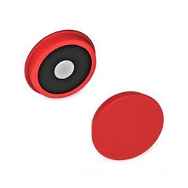 GN 53.1 Magnets, Disk-Shaped, Plastic Housing Color: RT - Red, RAL 3031