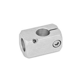 GN 476 T-Mounting Clamps, Aluminum Finish: MT - Matte finish, tumbled<br />Type: A - with Bore