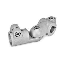 GN 288 Swivel Clamp Connector Joints, Aluminum Type: T - Adjustment with 15° division (serration)<br />Finish: BL - Plain finish, matte shot-plasted