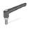 GN 300.1 Manettes indexables, zinc moulé sous pression, insert en Inox, avec goujon fileté Couleur: SZ - noir, RAL 9005, finition brillante