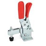 Toggle Clamps, Steel, Operating Lever Vertical, with Lock Mechanism, with Horizontal Mounting Base