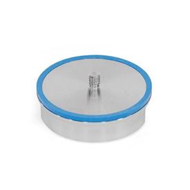 GN 7080 Dischi di ritegno, acciaio INOX, con perno filettato, Hygienic Design Materiale (anello di tenuta): E - EPDM