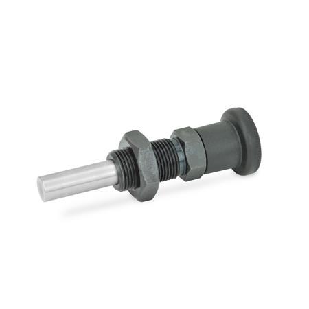 Doigts d'indexage GN 817.8: Acier, amovibles, avec ou sans position de repos