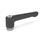 GN 302.1 Flat Adjustable Hand Levers, Zinc Die Casting, Insert Stainless Steel, with Internal Thread Color: SW - Black, RAL 9005, textured finish