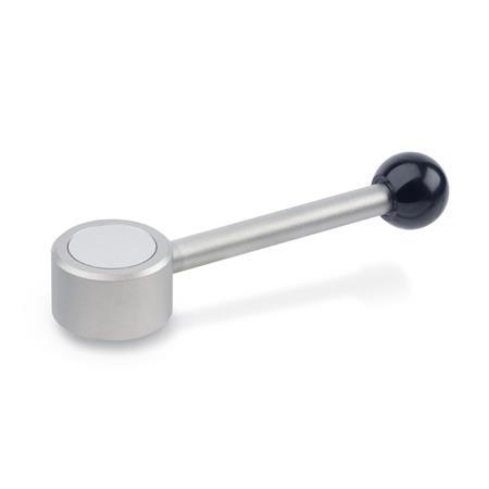 GN 125.5 Flat Adjustable Tension Levers, Stainless Steel, with Threaded Insert Type: D - Straight lever