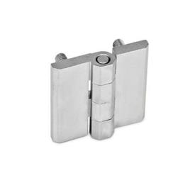 GN 237 Stainless Steel Hinges Material: NI - Stainless steel<br />Type: C - 2x2 threaded studs