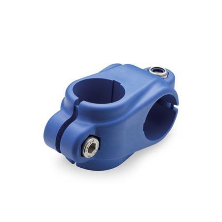 GN 132.9 Two-Way Connector Clamps, Plastic Color: V - Blue, RAL 5005, matte finish