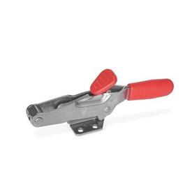 GN 850.2 Sauterelles en inox avec crochet de sécurité, pour action de traction Type: TF - sans axe de tirage, sans cran d'arrêt<br />Matériau: NI - Inox