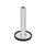 GN 40 Leveling Feet, Steel Form: A1 - With rubber pad, clipped on, black
Version (Screw): U - Without nut, hex socket at the top and wrench flat at the bottom