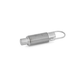 GN 413 Indexing Plungers, Stainless Steel Material: NI - Stainless steel<br />Type: C - with rest position, without lock nut