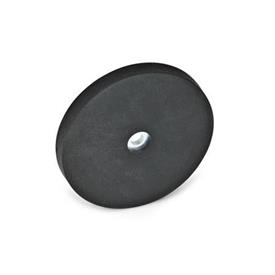 GN 51.4 Retaining Magnets with Bore, with Rubber Jacket Color: SW - Black