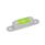 GN 2282 Livelle a bolla monodirezionali, Corpo di contenimento ottone, per montaggio con viti Sensibilità: 50 - Minuti angolari, movimento bolla di 2 mm
Materiale / Finitura: MSR - argento, RAL 9006, finitura testurizzata
N° identificativo: 3 - Finestra di visualizzazione superiore - anteriore - posteriore