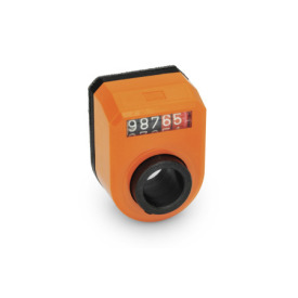 GN 953 Indicateurs de position, abre creux acier, 5 chiffres, indication numérique, mécanisme de compteur Position d’affichage: FN - à l'avant, au-dessus<br />Couleur: OR - orange, RAL 2004, brillant