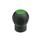 GN 675.1 Ball Handles with Cover Cap, Plastic, Softline Color of the cover cap: DGN - Green, RAL 6017, matte finish