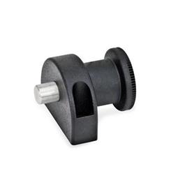 GN 412 Indexing Plungers with Screw-On Flange Type: B - Without rest position<br />Identification no.: 1 - Mounting from the front