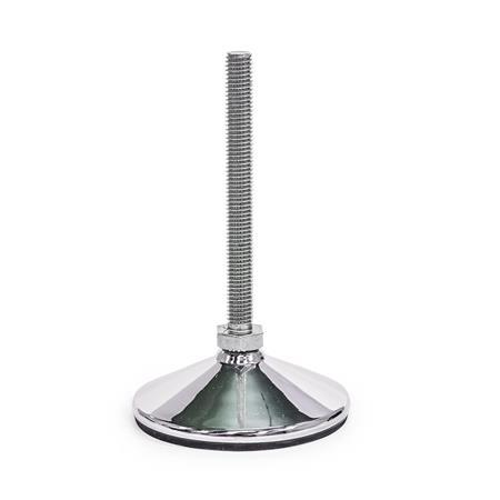 GN 17 Leveling Feet, Stainless Steel AISI 304, FDA compliant Versions of threaded studs: S - Without nut, external hex at the bottom