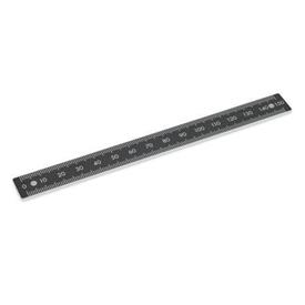 GN 711.2 Rulers, Aluminum, with Mounting Holes Type: W - Figures horizontally arranged (figure sequences L, M, R)<br />Figure sequence: L