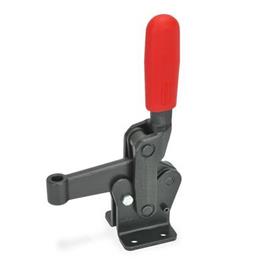GN 810.10 Toggle Clamps, Steel, Operating Lever Vertical, with Horizontal Mounting Base, Heavy Duty Type „Longlife“ Type: E - Clamping arm with bushing