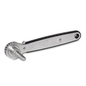 GN 318 Stainless Steel Ratchet Spanners with Threaded Stud Type: C - Ratchet insert with threaded stud