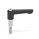 Adjustable Hand Levers, Zinc Die Casting, Threaded Insert Stainless Steel, for Shaft Collars