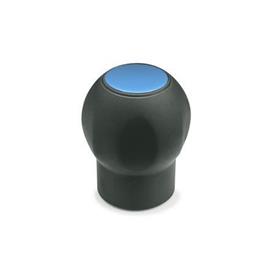GN 675.1 Softline-Kugelgriffe mit Abdeckkappe, Kunststoff Farbe der Abdeckung: DBL - blau, RAL 5024, matt