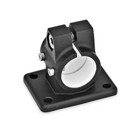GN 146.1 Noix de serrage avec embase pour actionneur linéaire, aluminium d1: G - avec insert coulissant