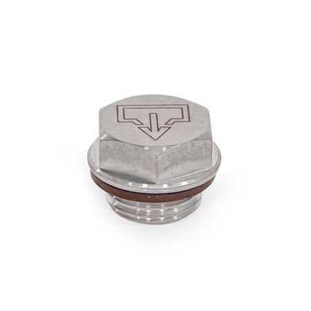GN 742.5 Threaded Plugs, Stainless Steel Type: A - With DIN drain symbol
