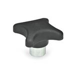 Hand Knobs, Technopolymer, with Protruding Steel Bushing