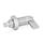 GN 612 Cam Action Indexing Plungers, Stainless Steel Type: AK - Without plastic cap, with lock nut
Material: NI - Stainless steel