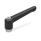 GN 300.1 Adjustable Hand Levers, Zinc Die Casting, Insert Stainless Steel, with Internal Thread / Reamed Hole Color: SW - Black, RAL 9005, textured finish