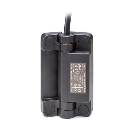 GN 239.6 Charnières avec contacteur de sécurité, plastique + câble Type: AK - Câble en haut