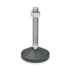 GN 344.5 Pieds de machine, pied en plastique/goujon fileté en inox Type: B - avec écrou, sans tampon en caoutchouc