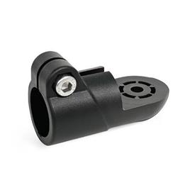 GN 276.9 Swivel Clamp Connectors, Plastic Type: OZ - Without centring step (smooth)<br />Color: SW - Black, RAL 9005, matte finish