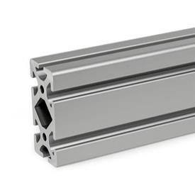 GN 10i Perfiles de aluminio, sistema modular-i, con ranuras abiertas en todos los lados, perfil tipo pesado Tamaño del perfil: I-40808S<br />Acabado: N - Anodizado, color natural
