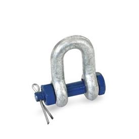 GN 584 Shackles, Heat-Treated Steel, Straight Version Type: B - Bolt with nut and split pin