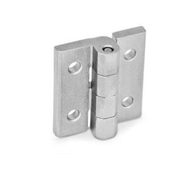 GN 235 Hinges, Stainless Steel , Adjustable Material: NI - Stainless steel<br />Type: D - With through-holes<br />Finish: GS - Matte shot-blasted finish
