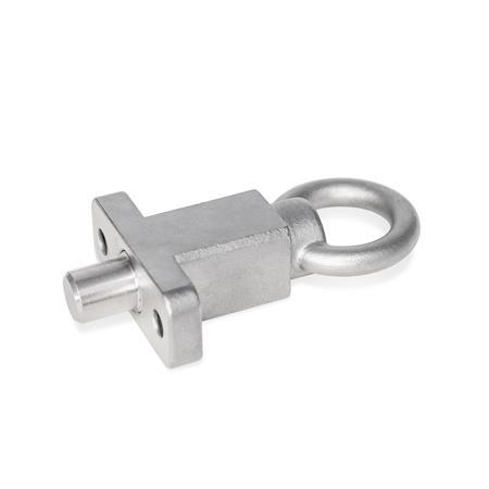 GN 722.5 Indexing Plungers, Stainless Steel, with Flange for Surface Mounting, without Rest Position 