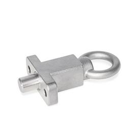 GN 722.5 Stainless Steel Indexing Plungers, with Flange for Surface Mounting, Right-Angled to the Plunger Pin 