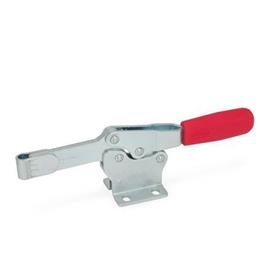 GN 820 Toggle Clamps, Operating Lever Horizontal, with Horizontal Mounting Base Type: O - Solid clamping arm, with clasp for welding