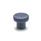 GN 676 Knurled knobs, Plastic, Detectable, FDA Compliant, Threaded Bushing Stainless Steel Material / Finish: MDB - Metal detectable, blue, RAL 5001, matte