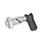 GN 712.1 Doigt d'indexage à came, acier, loquet plastique, goupille de centrage en position standard rétractée Type: AK - sans position de repos, avec contre-écrou