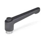 Adjustable Hand Levers, Zinc Die Casting, Insert Stainless Steel, with Internal Thread, with Releasing Button