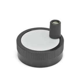 GN 736.1 Zustellräder, Aluminium, mit Skalieransatz Form: D - mit drehbarem Zylinderknopf