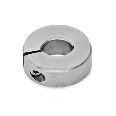 GN 7062.3 Semi-Split Stainless Steel Shaft Collars, with Damping Washer 