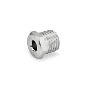 GN 412.4 Bussole di posizionamento, acciaio INOX, per pistoncini di posizionamento a molla / pistoncini di posizionamento a molla con leva 