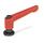 GN 307 Adjustable Hand Levers, Zinc Die Casting, Insert Steel, with Internal Thread, with Washer Color: RS - Red, RAL 3000, textured finish