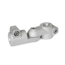 GN 284 Swivel Clamp Connector Joints, Aluminum Type: S - Stepless adjustment<br />Finish: BL - Plain finish, matte shot-plasted