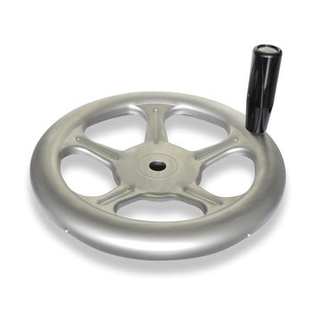 GN 228 Handwheels, Stainless Steel , Made of Sheet Metal Material: A4 - Stainless steel
Bore code: B - Without keyway
Type: D - With revolving handle